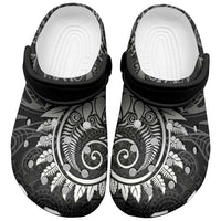 New Zealand Maori Koru Fern Clogs Shoes Spiral Polynesian Style Gray - Polynesian Pride