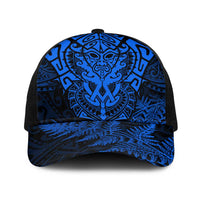 New Zealand Rugby All Blue Baseball Net Cap Silver Fern All Black Mix Ta Moko LT9 One Size Black Blue - Polynesian Pride