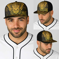 New Zealand Rugby All Gold Baseball Net Cap Silver Fern All Black Mix Ta Moko - Polynesian Pride