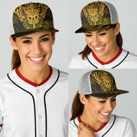 New Zealand Rugby All Gold Baseball Net Cap Silver Fern All Black Mix Ta Moko - Polynesian Pride
