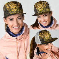 New Zealand Rugby All Gold Mesh Trucker Cap Silver Fern All Black Mix Ta Moko - Polynesian Pride