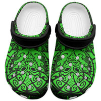 New Zealand Rugby All Green Clogs Shoes Silver Fern All Black Mix Ta Moko
