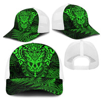 New Zealand Rugby All Green Mesh Trucker Cap Silver Fern All Black Mix Ta Moko - Polynesian Pride