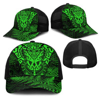New Zealand Rugby All Green Mesh Trucker Cap Silver Fern All Black Mix Ta Moko - Polynesian Pride
