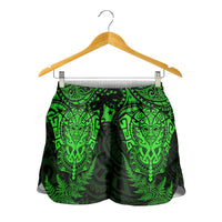 New Zealand Rugby All Green Shorts for Women Silver Fern All Black Mix Ta Moko