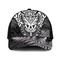 New Zealand Rugby All White Baseball Net Cap Silver Fern All Black Mix Ta Moko - Polynesian Pride