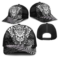 New Zealand Rugby All White Mesh Trucker Cap Silver Fern All Black Mix Ta Moko - Polynesian Pride