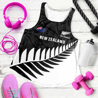 New Zealand Silver Fern Rugby Custom Women Racerback Tank All Black Go Champions Maori Pattern - Polynesian Pride