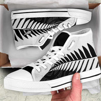 New Zealand Silver Fern Rugby High Top Shoes All Black Go Champions Maori Pattern - Polynesian Pride