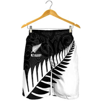 New Zealand Silver Fern Rugby Shorts for Men All Black Go Champions Maori Pattern - Polynesian Pride
