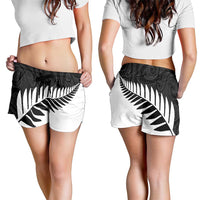 New Zealand Silver Fern Rugby Shorts for Women All Black Go Champions Maori Pattern - Polynesian Pride
