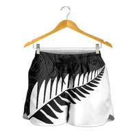 New Zealand Silver Fern Rugby Shorts for Women All Black Go Champions Maori Pattern - Polynesian Pride