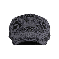 New Zealand Taiaha Maori Jeff Hat Minimalist Silver Fern All Black - Polynesian Pride