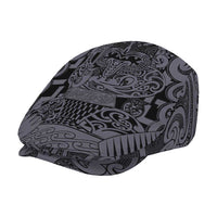New Zealand Taiaha Maori Jeff Hat Minimalist Silver Fern All Black - Polynesian Pride