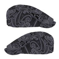 New Zealand Taiaha Maori Jeff Hat Minimalist Silver Fern All Black - Polynesian Pride