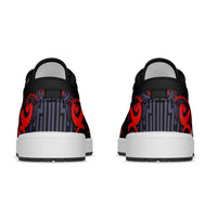 New Zealand Taiaha Maori Low Sneakers Whero Minimalist Silver Fern Tukutuku Motif