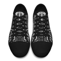 New Zealand Taiaha Maori Low Top Shoes Kiwikiwi Minimalist Silver Fern Tukutuku Motif LT9 - Polynesian Pride