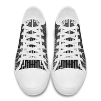 New Zealand Taiaha Maori Low Top Shoes Kiwikiwi Minimalist Silver Fern Tukutuku Motif LT9 - Polynesian Pride
