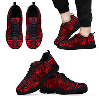 New Zealand Taiaha Maori Sneakers Whero Minimalist Silver Fern Tukutuku Motif