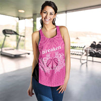 New Zealand Women Racerback Tank Fire Basketball Maori Tribal Pink - Polynesian Pride