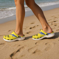 Niue Rugby Clogs Shoes Six Eight Three to The World - Hiapo Tribal Motif
