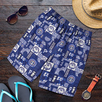Northern Mariana Islands Magof Nochebuena Shorts for Men Pacific Patchwork Xmas Vibes - Polynesian Pride