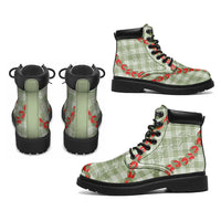 Omaomao Aloha Hawaii All Season Boots Rosebud Lei With Palaka Motif - Polynesian Pride