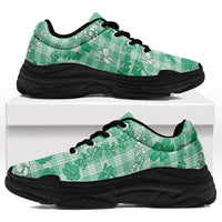 Omaomao Aloha Hawaii Chunky Sneakers Plumeria Lei With Palaka Motif - Polynesian Pride