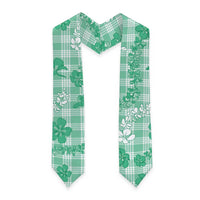 Omaomao Aloha Hawaii Graduation Stole Plumeria Lei With Palaka Motif - Polynesian Pride