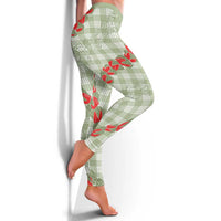 Omaomao Aloha Hawaii Leggings Rosebud Lei With Palaka Motif - Polynesian Pride