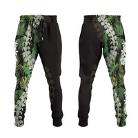 Omaomao Aloha Hawaii Lei Jogger Pants Tropical Flowers Elegant Vibe - Polynesian Pride