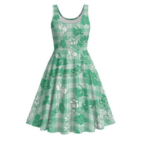 Omaomao Aloha Hawaii Midi Dress Plumeria Lei With Palaka Motif - Polynesian Pride