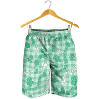 Omaomao Aloha Hawaii Shorts for Men Plumeria Lei With Palaka Motif - Polynesian Pride