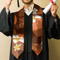 Orange Banana Leaf Hawaii Graduation Stole Lau Maia Plumeria Tropical Summer Vibes