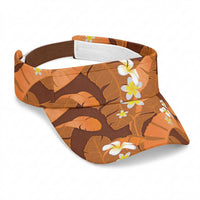 Orange Banana Leaf Hawaii Sun Visor Cap Lau Maia Plumeria Tropical Summer Vibes LT14 Universal Fit Orange - Polynesian Pride