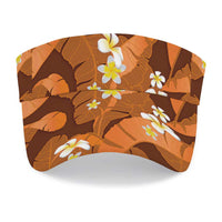 Orange Banana Leaf Hawaii Sun Visor Cap Lau Maia Plumeria Tropical Summer Vibes