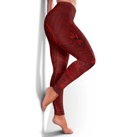 Oxblood Polynesia Leggings Hawaiian Tribal Hammerhead Shark Tattoo - Polynesian Pride