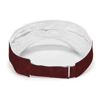 Oxblood Polynesia Sun Visor Cap Plumeria With Hibiscus Pattern Tropical Vibes LT14 - Polynesian Pride