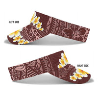 Oxblood Tropical Plumeria With Galaxy Polynesian Art Sun Visor Cap