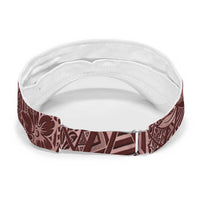 Oxblood Tropical Plumeria With Galaxy Polynesian Art Sun Visor Cap