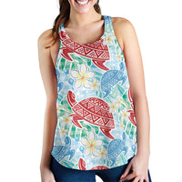 Palaka with Honu and Plumeria Women Racerback Tank Hawaiian Heritage Spirit LT9
