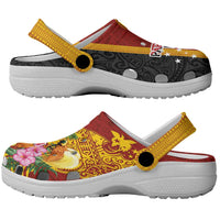 Papua New Guinea Clogs Shoes Birds-of-Paradise Melanesian Tattoos Tropical Plants LT03 - Polynesian Pride