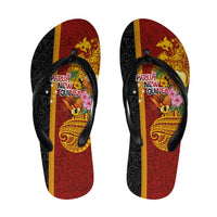Papua New Guinea Flip Flops Birds-of-Paradise Melanesian Tattoos Tropical Plants LT03 Multicolor - Polynesian Pride