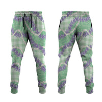 Pastel Green Hawaii Palaka Honohono Pikake Jogger Pants Hawaiian Orchid Lei Polynesian Pattern - Polynesian Pride