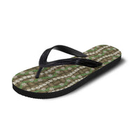 Pikake Maile Tiare Lei Flip Flops Natural Lauhala Pattern
