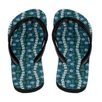 Pikake Maile Tiare Lei Flip Flops Polu Lauhala Pattern
