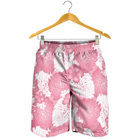 Pink Aloha Hawaii Shorts for Men Monstera Hibiscus Plumeria Seamless Vibes - Polynesian Pride