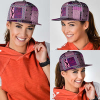 Pink Aotearoa Kowhaiwhai Pattern Snapback Cap NZ Maori Quilt Style - Polynesian Pride