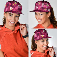 Pink Banana Leaf Hawaii Snapback Cap Lau Maia Plumeria Tropical Summer Vibes