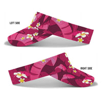 Pink Banana Leaf Hawaii Sun Visor Cap Lau Maia Plumeria Tropical Summer Vibes